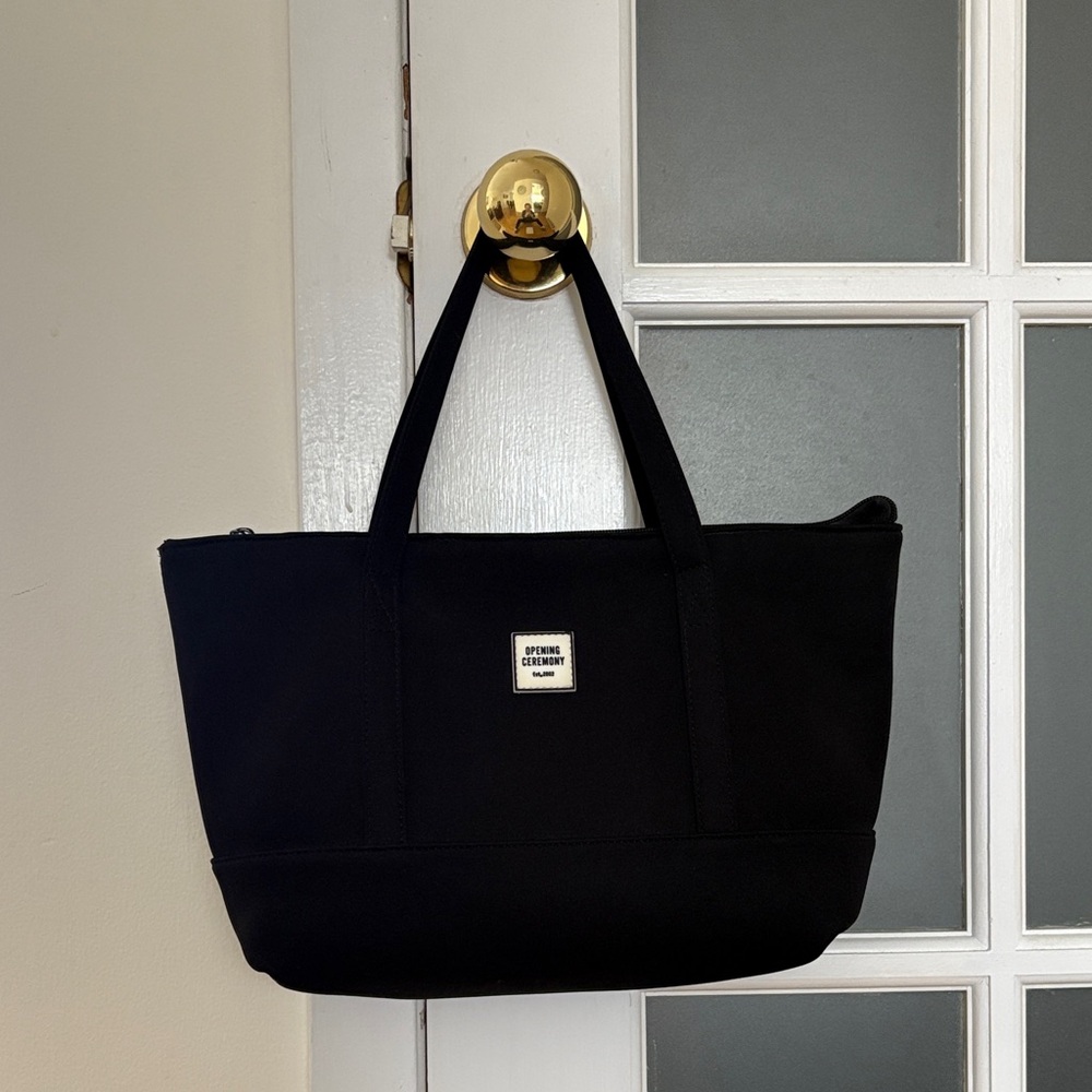 Opening Ceremony Black Mini Neoprene Tote Bag